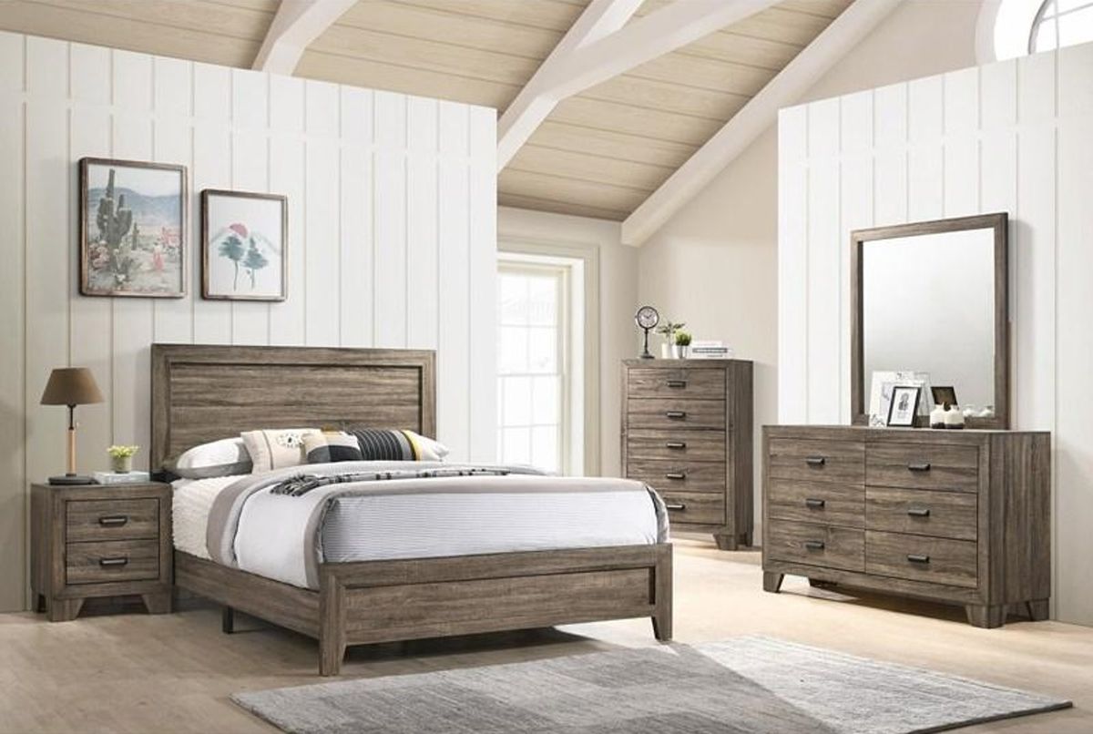 Millie Queen Panel Bed In Grey