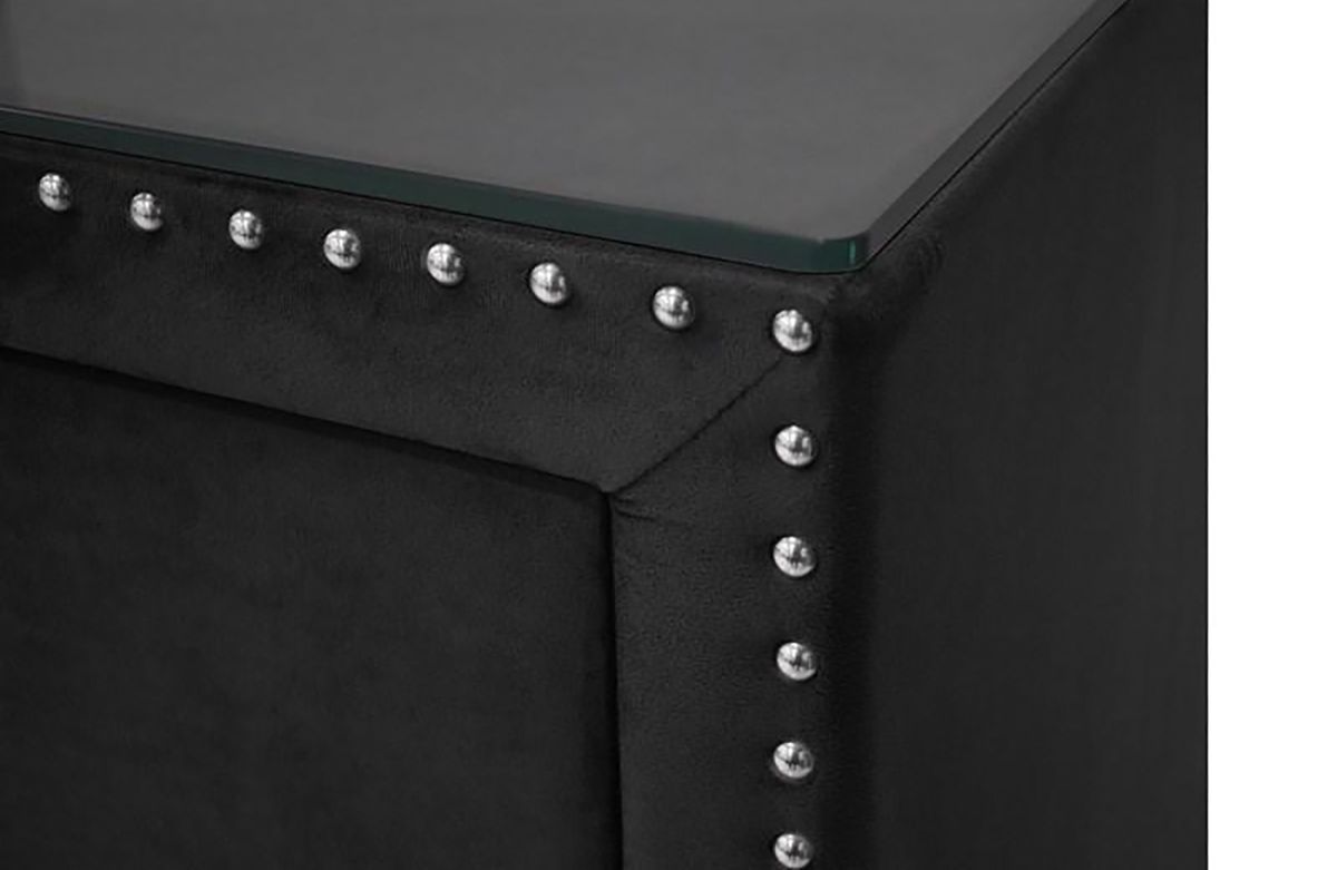 Lucinda 2 Drawer Nightstand in Black