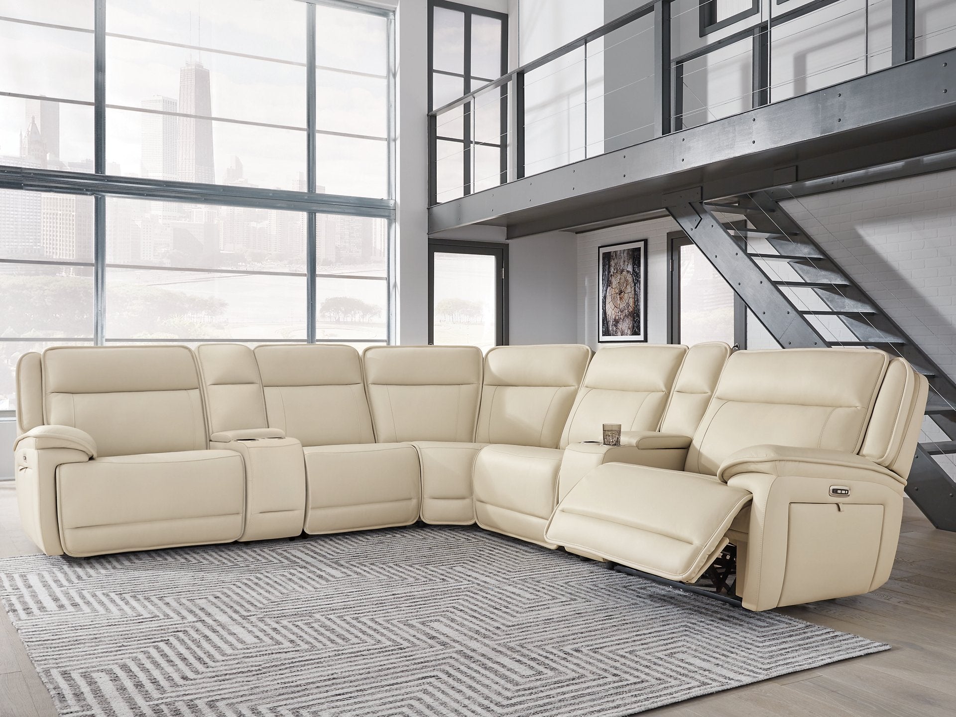 Double Deal Reclining Sectional with 2 Consoles