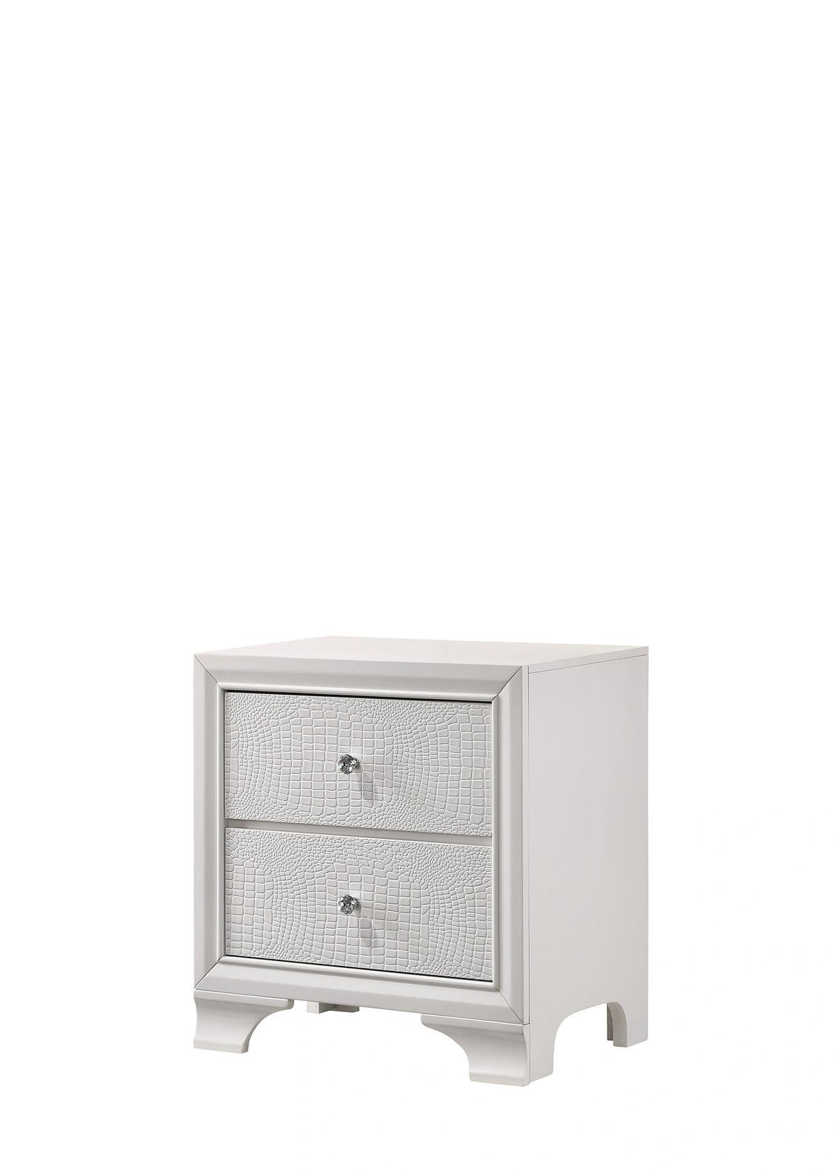 Crown Mark Furniture Lyssa 2 Drawer Nightstand in White image