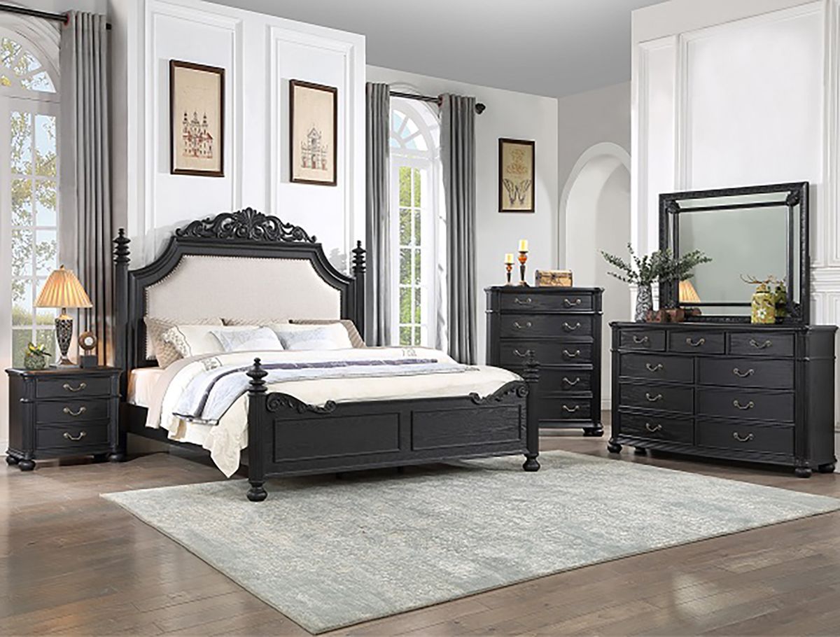 Crown Mark Furniture Kingsbury 5 Drawer Chest In Black