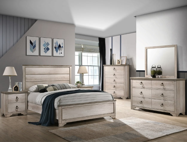 Crown Mark Patterson Nightstand In Driftwood Grey