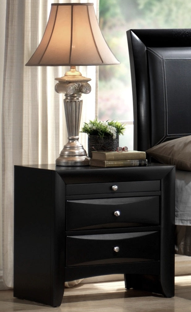 Crown Mark Furniture Emily Nightstand in Black