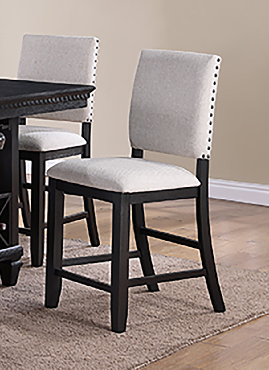 Crown Mark Furniture Regent Counter Height Chair in Black (Set of 2) image