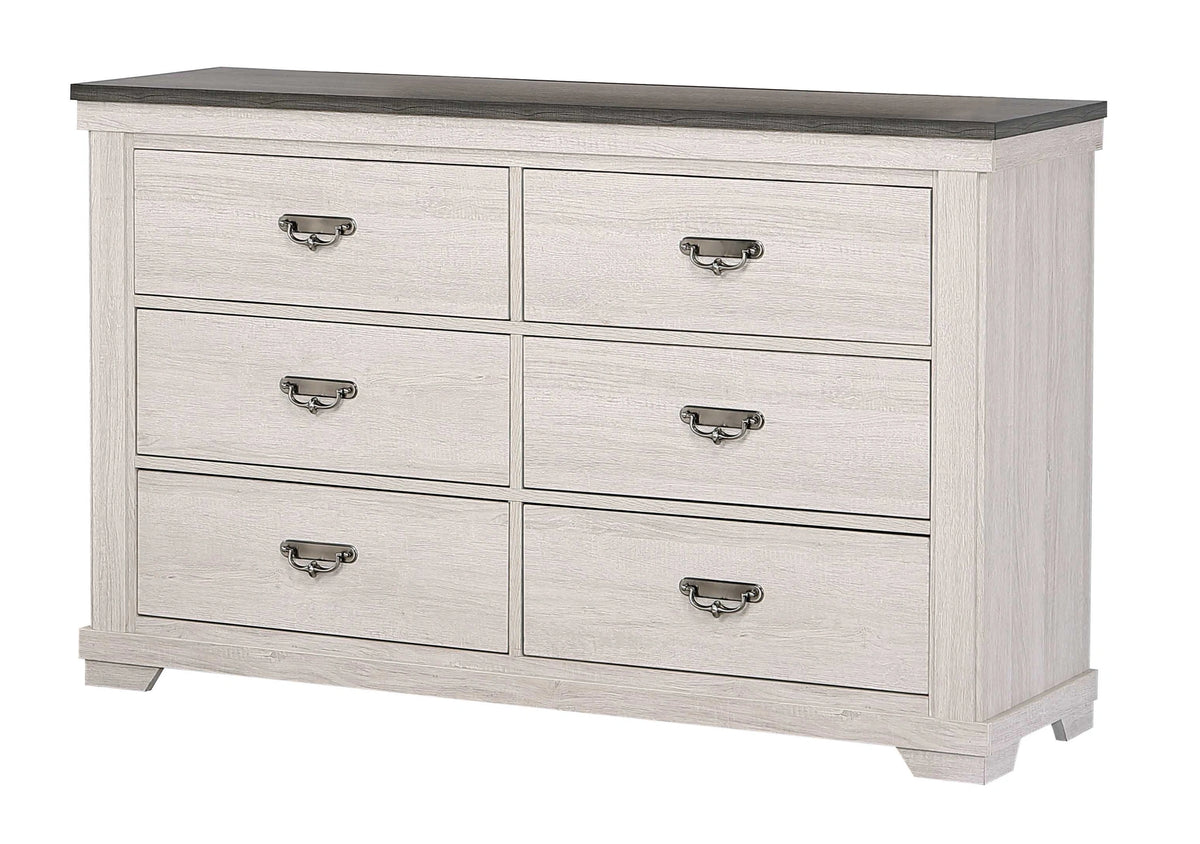 Crown Mark Furniture Leighton 6 Drawer Dresser in White image