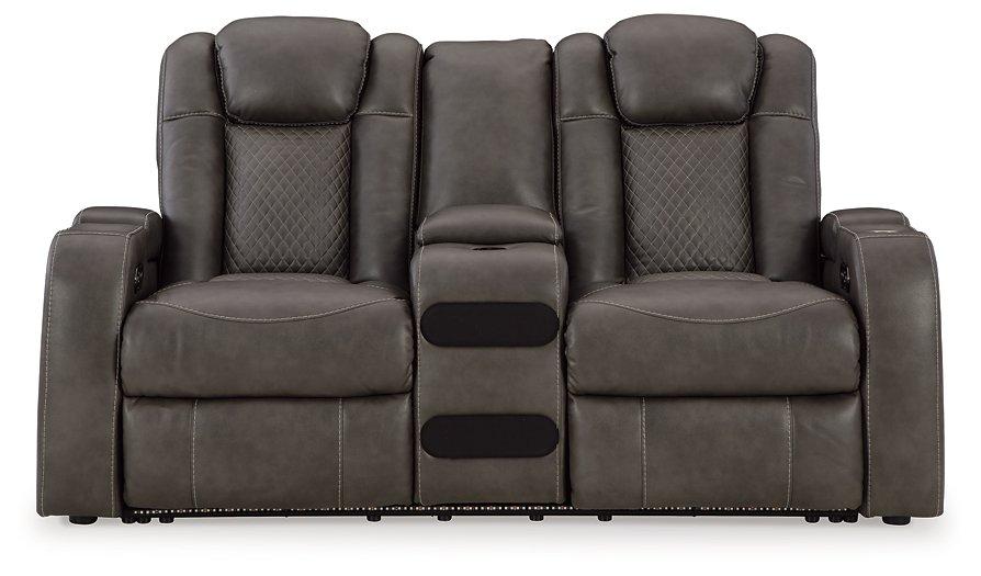 Fyne-Dyme Power Reclining Loveseat with Console