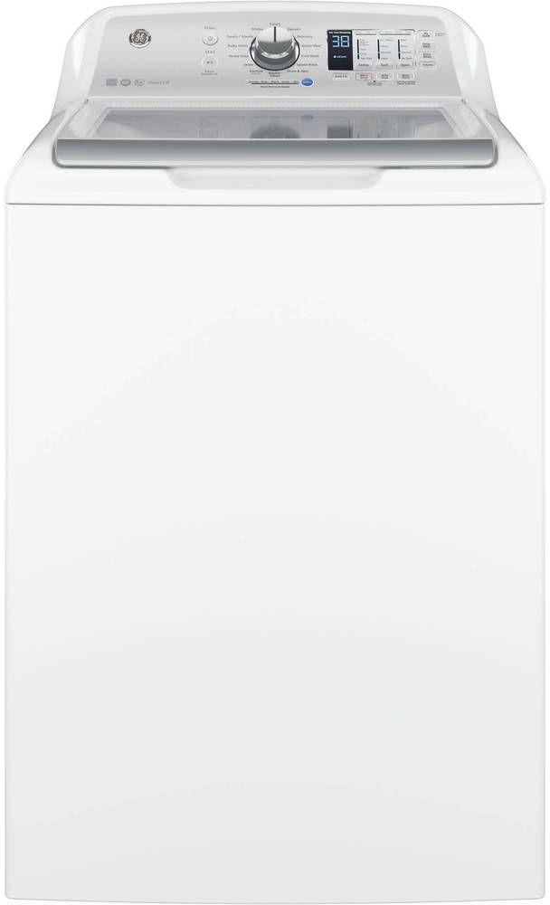 GE 4.5 Cu. Ft. White with Silver Backsplash Top Load Washer image