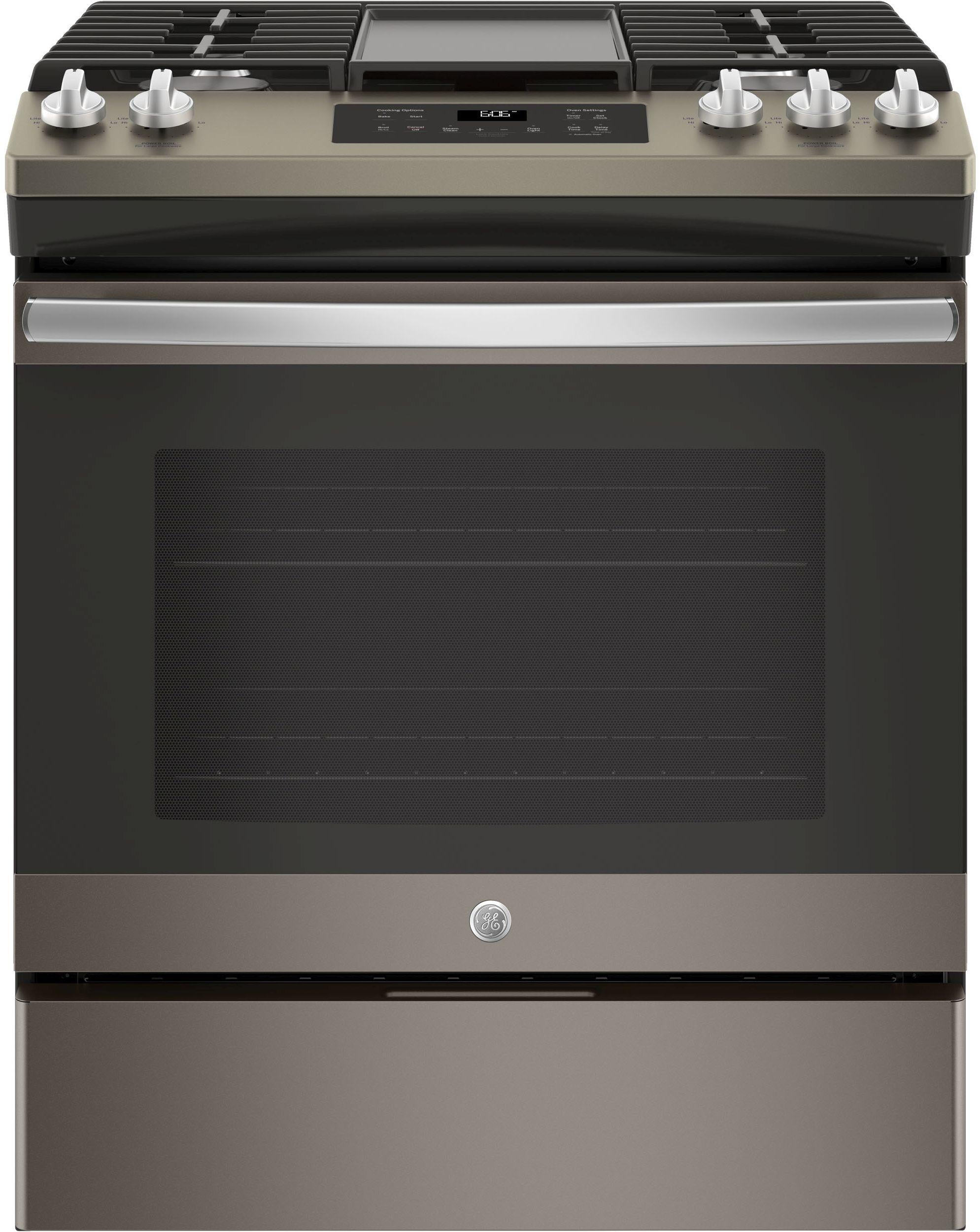 GE 30" Slate Slide In Gas Range image