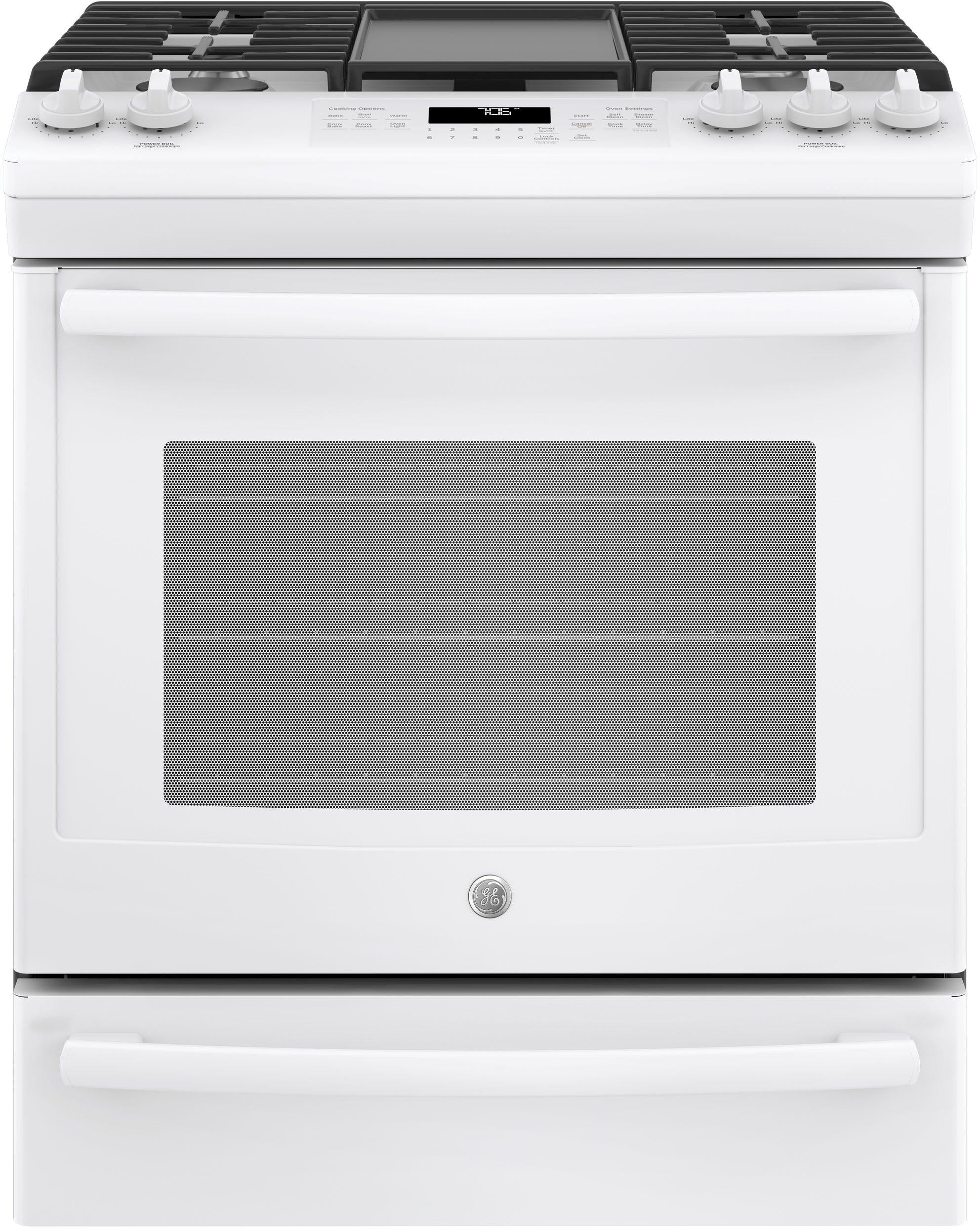 GE 30" Slide In Convection Gas Range-White image