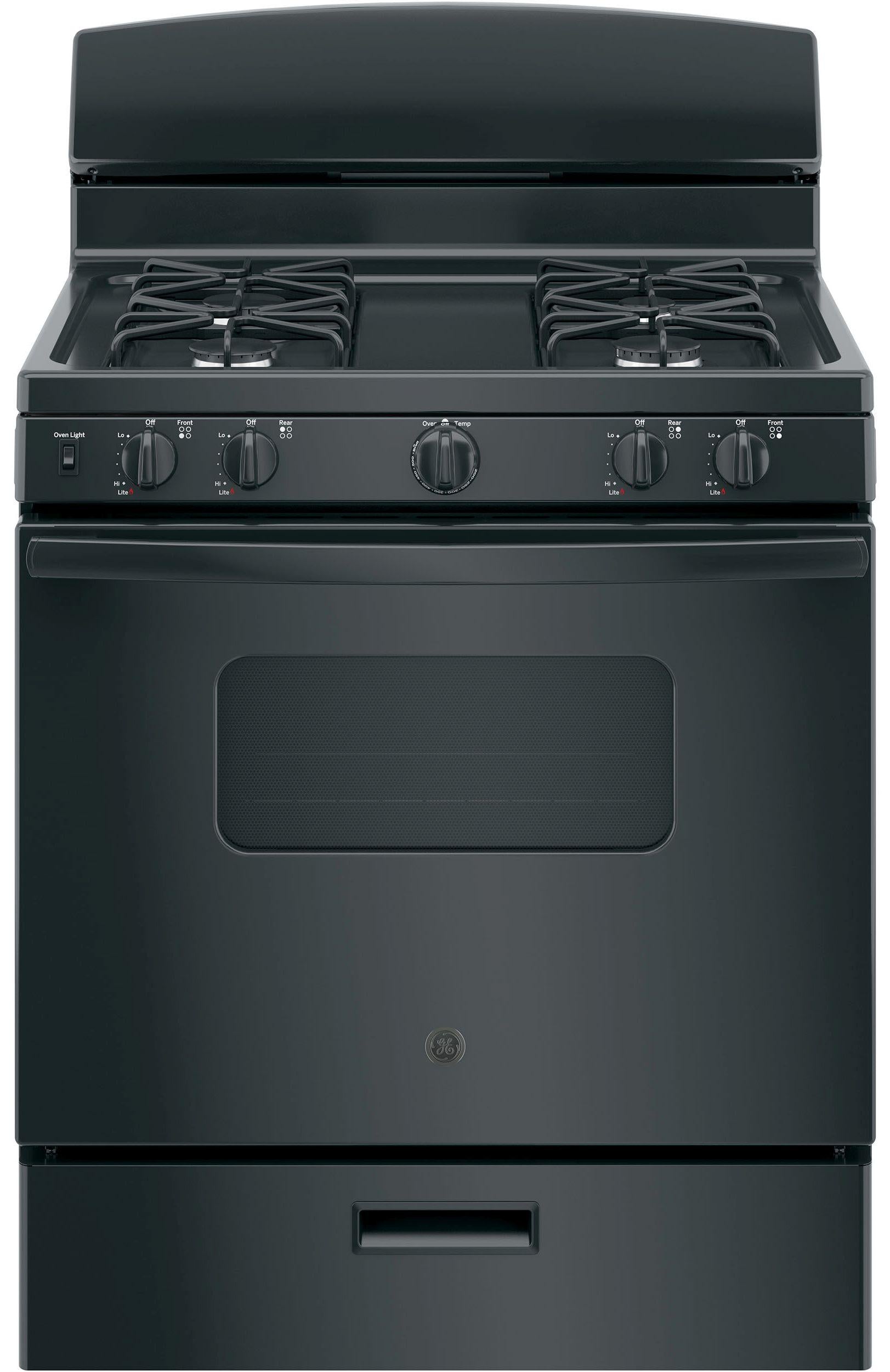 GE 30" Black Free Standing Gas Range