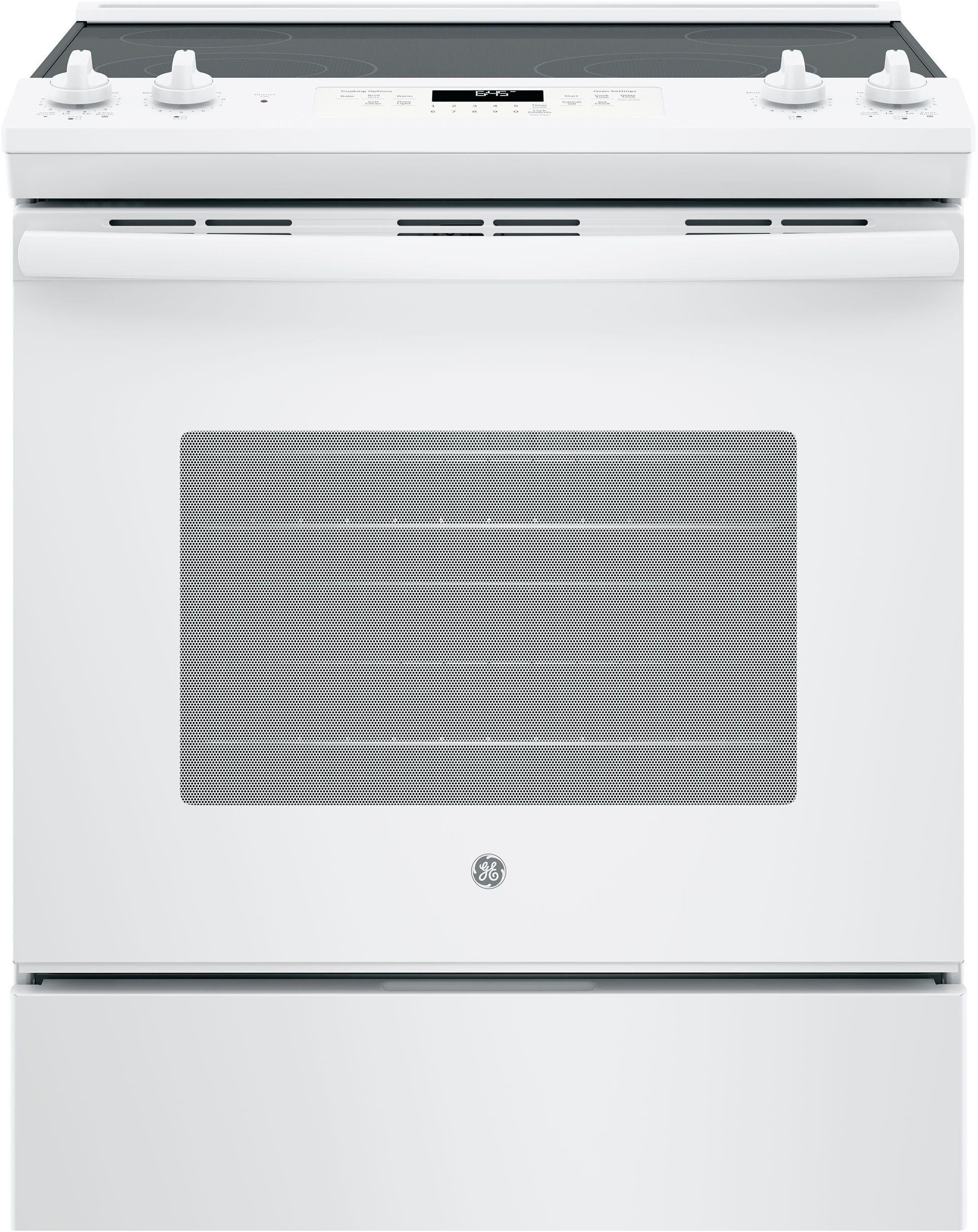 GE 30" White Slide in Electric Range image