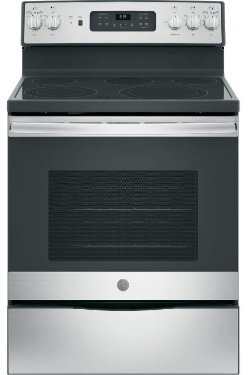 GE 30" Fingerprint Resistant Stainless Steel Free Standing Electric Range image