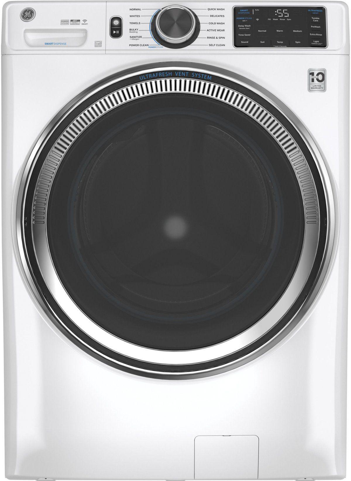 GE 4.8 Cu. Ft. White Smart Front Load Washer