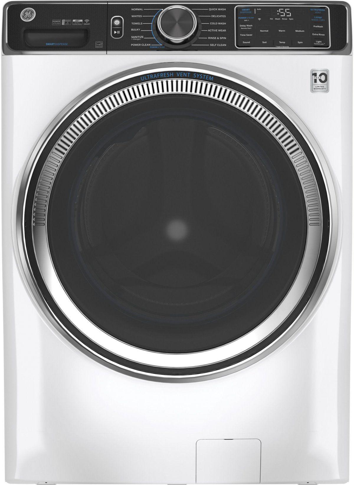 GE 5.0 Cu. Ft. White Smart Front Load Washer image