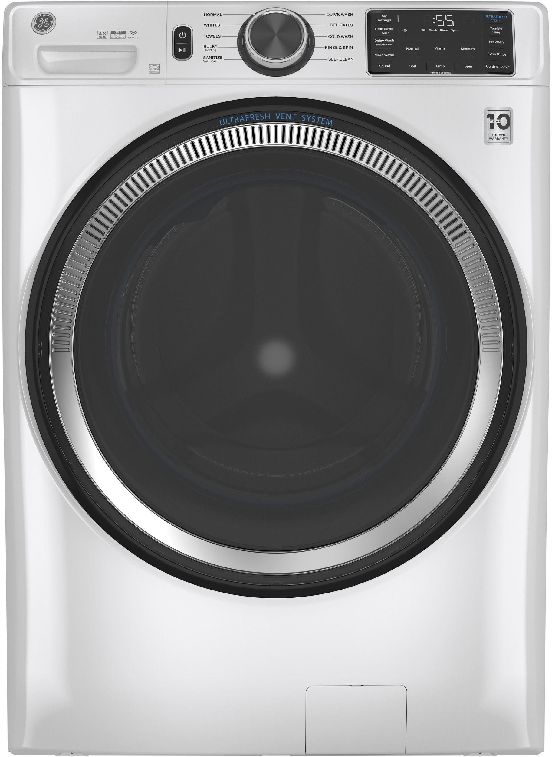 GE 4.8 Cu. Ft. White Smart Front Load Washer image