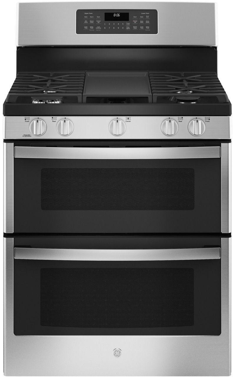 GE 30" Stainless Steel Free Standing Gas Double Oven Convection Range image