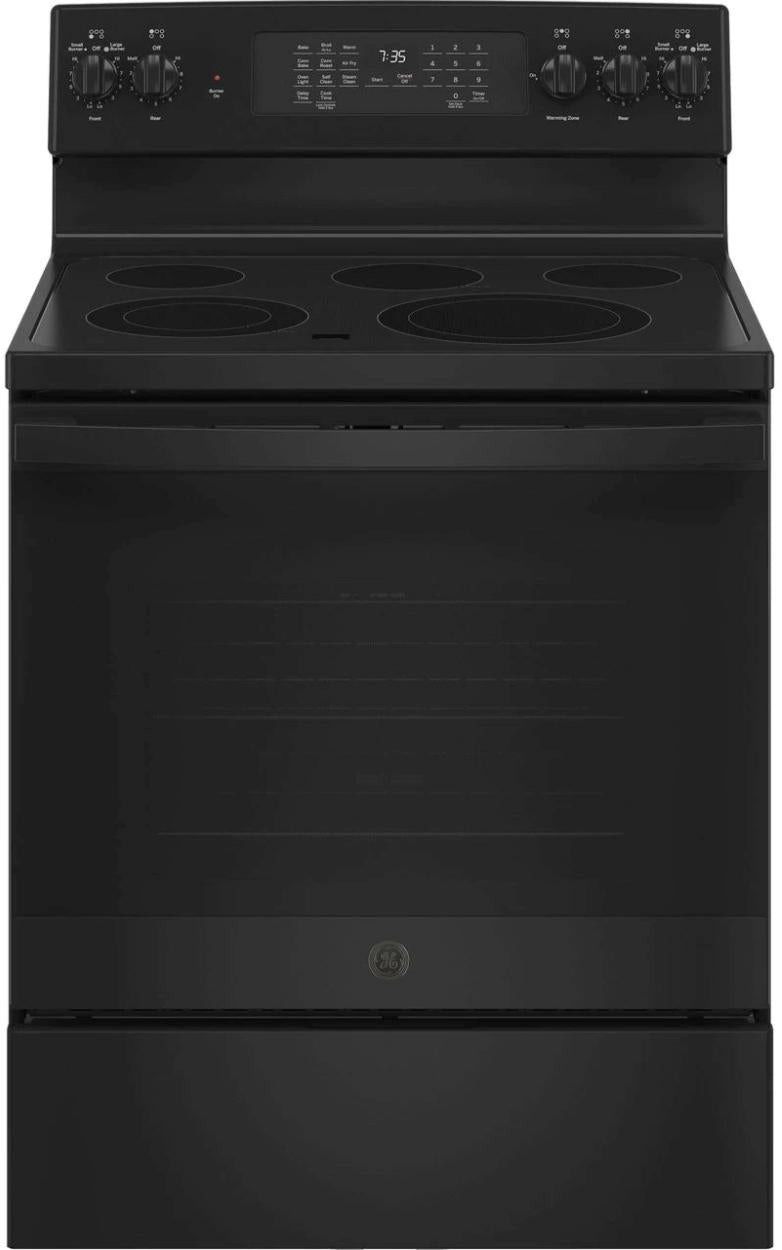 GE 30" Black Free Standing Electric Convection Range image