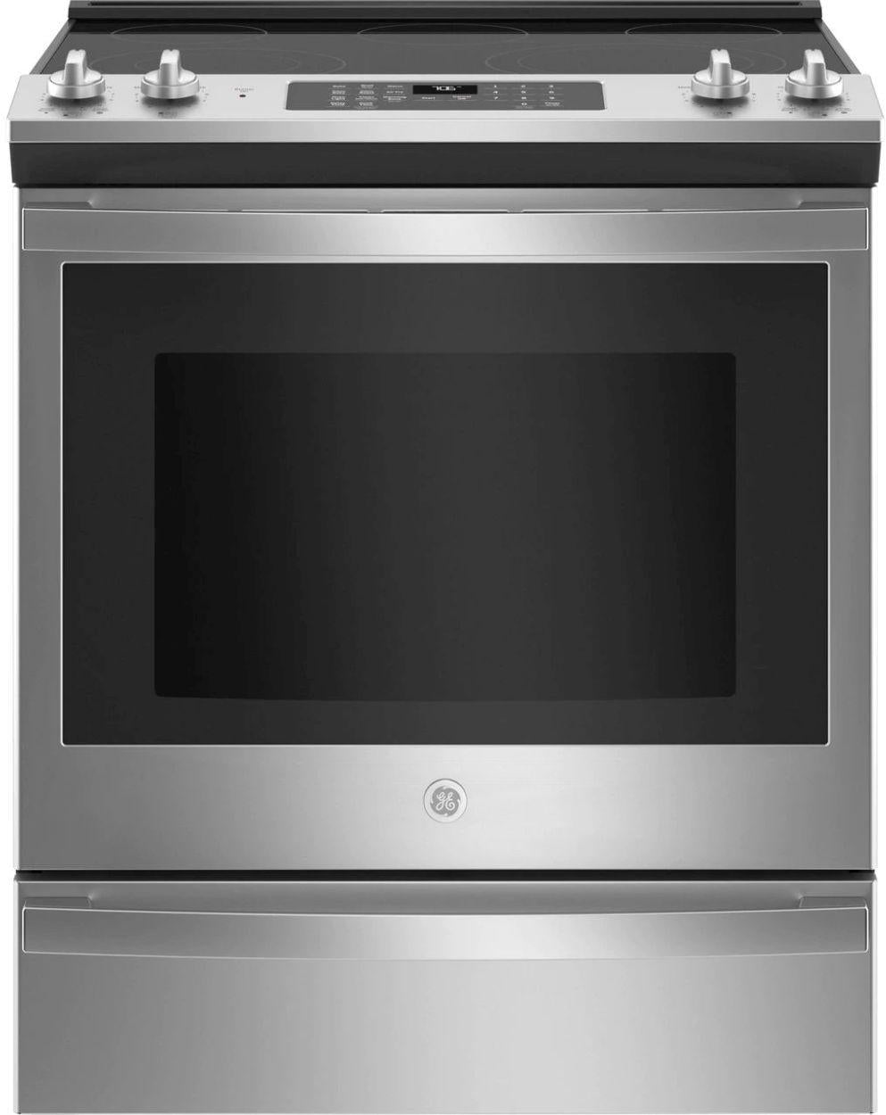 GE 30" Stainless Steel Slide In Electric Convection Range image