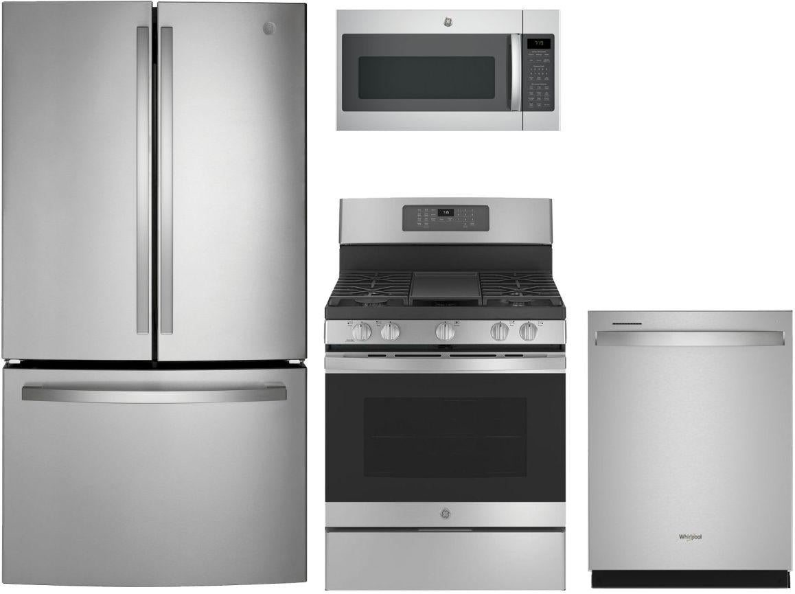 GE 4 Piece Fingerprint Resistant Stainless Steel Kitchen Package image