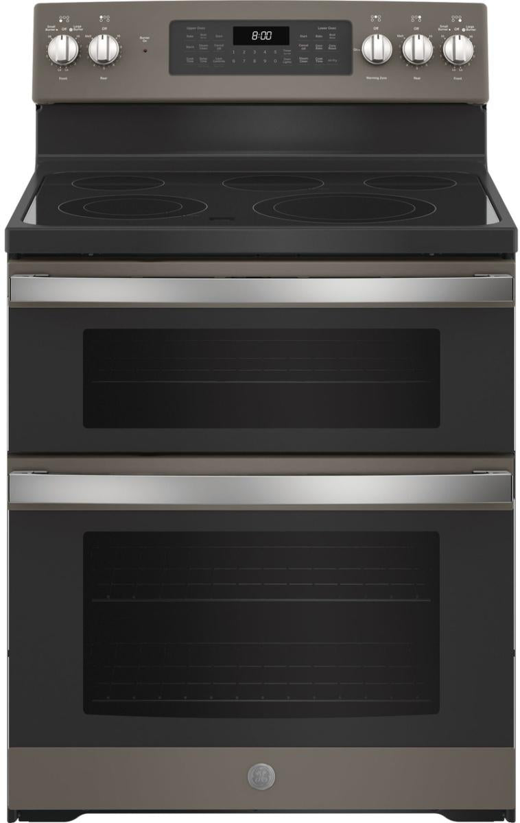 GE 30" Slate Freestanding Electric Double Oven Convection Range image