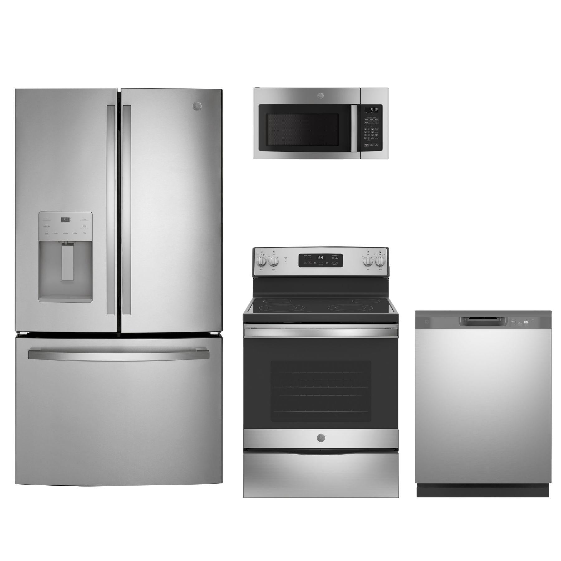 GE 4 Piece Stainless Steel Kitchen Package