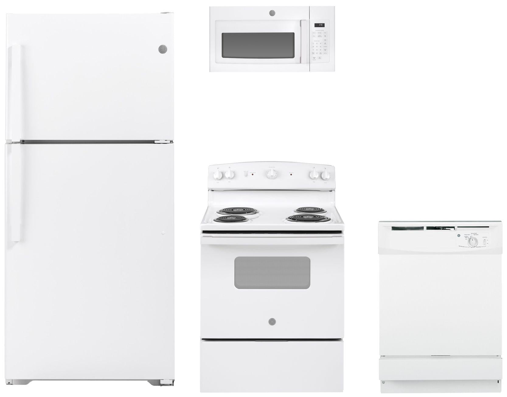 GE 4 Piece White Kitchen Package image