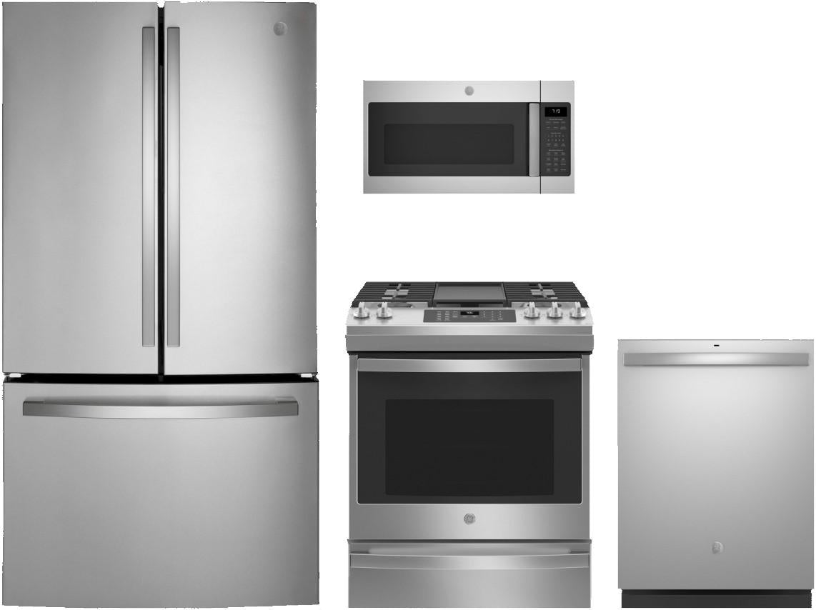 GE 4 Piece Stainless Steel Kitchen Appliance Package