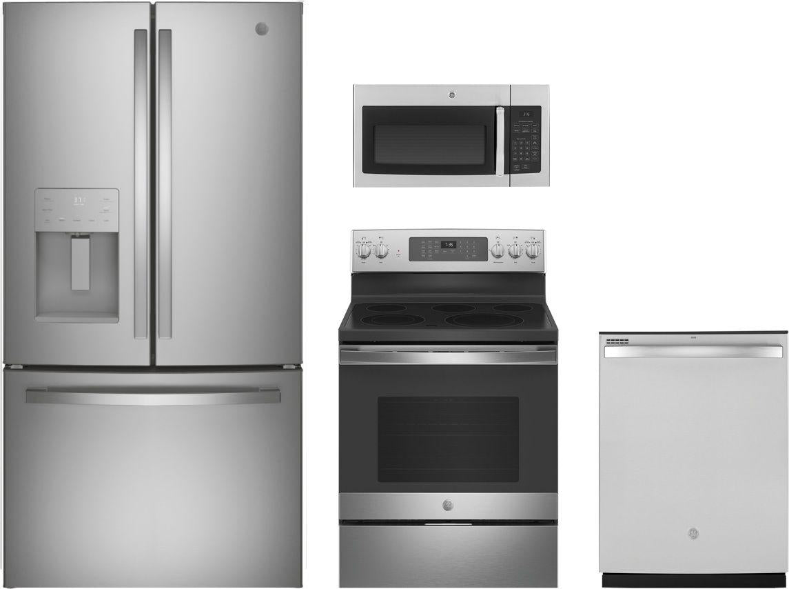 GE 4 Piece Stainless Steel Kitchen Appliance Package image