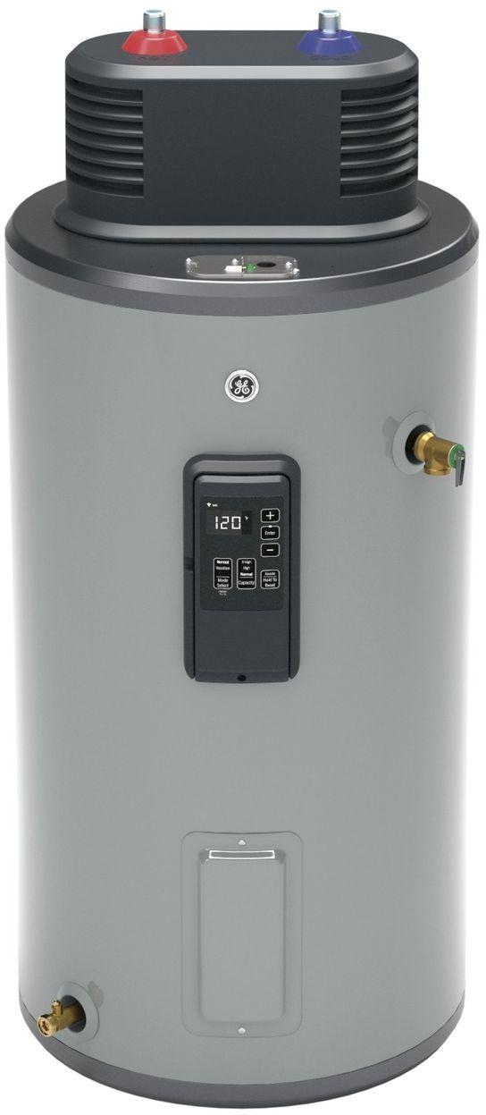 GE 30 Gallon Diamond Gray Smart Short Electric Water Heater with Flexible Capacity image