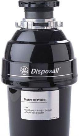 GE 1 HP Continuous Feed food Waste Disposer-Black image