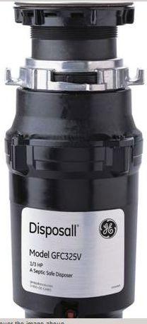 GE 1/3 HP Continuous Feed food Waste Disposer-Black image