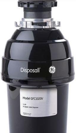 GE 1/2 HP Continuous Feed Food Waste Disposer-Black image