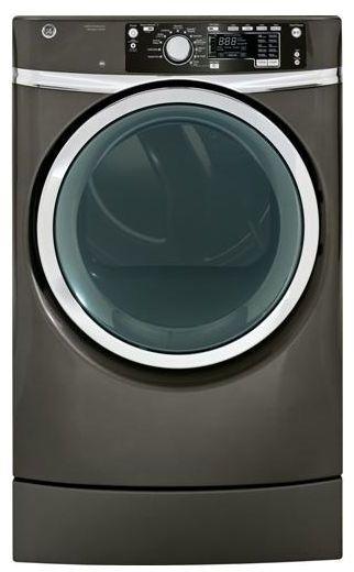 GE RightHeight� Design Front Load Electric Dryer-Metallic Carbon image