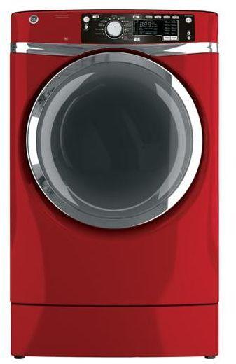 GE RightHeight� Design Front Load Gas Dryer-Ruby Red image