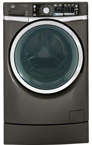 GE ENERGY STAR RightHeight� Design Front Load Washer-Metallic Carbon image