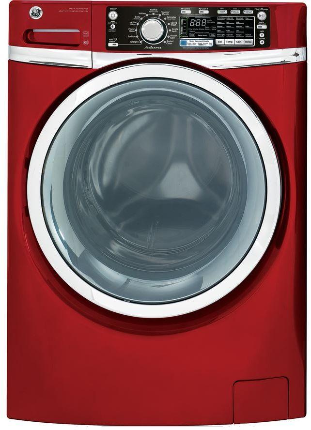 GE Front Load Washer-Ruby Red image