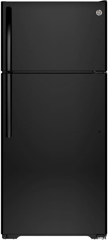 GE 17.6 Cu. Ft. Top Freezer Refrigerator-Black image