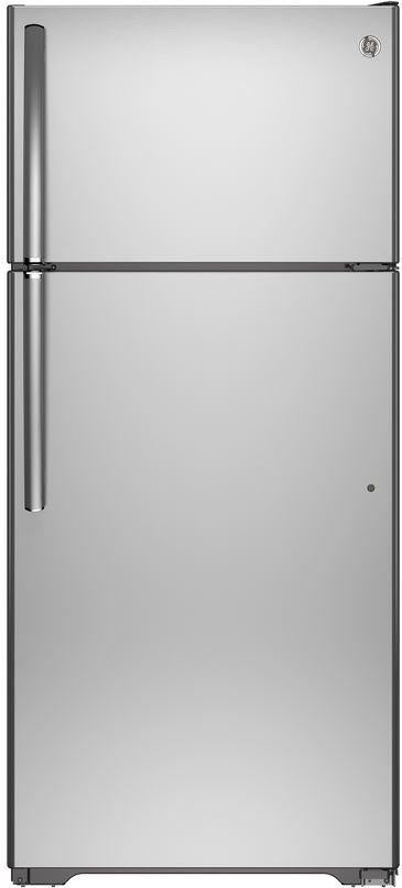 GE 17.6 Cu. Ft. Top Freezer Refrigerator-Stainless Steel image