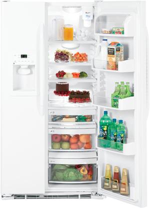 GE&reg; Counter-Depth 22 cu. ft..1 cu. ft. Side-By-Side Refrigerator with Dispenser image