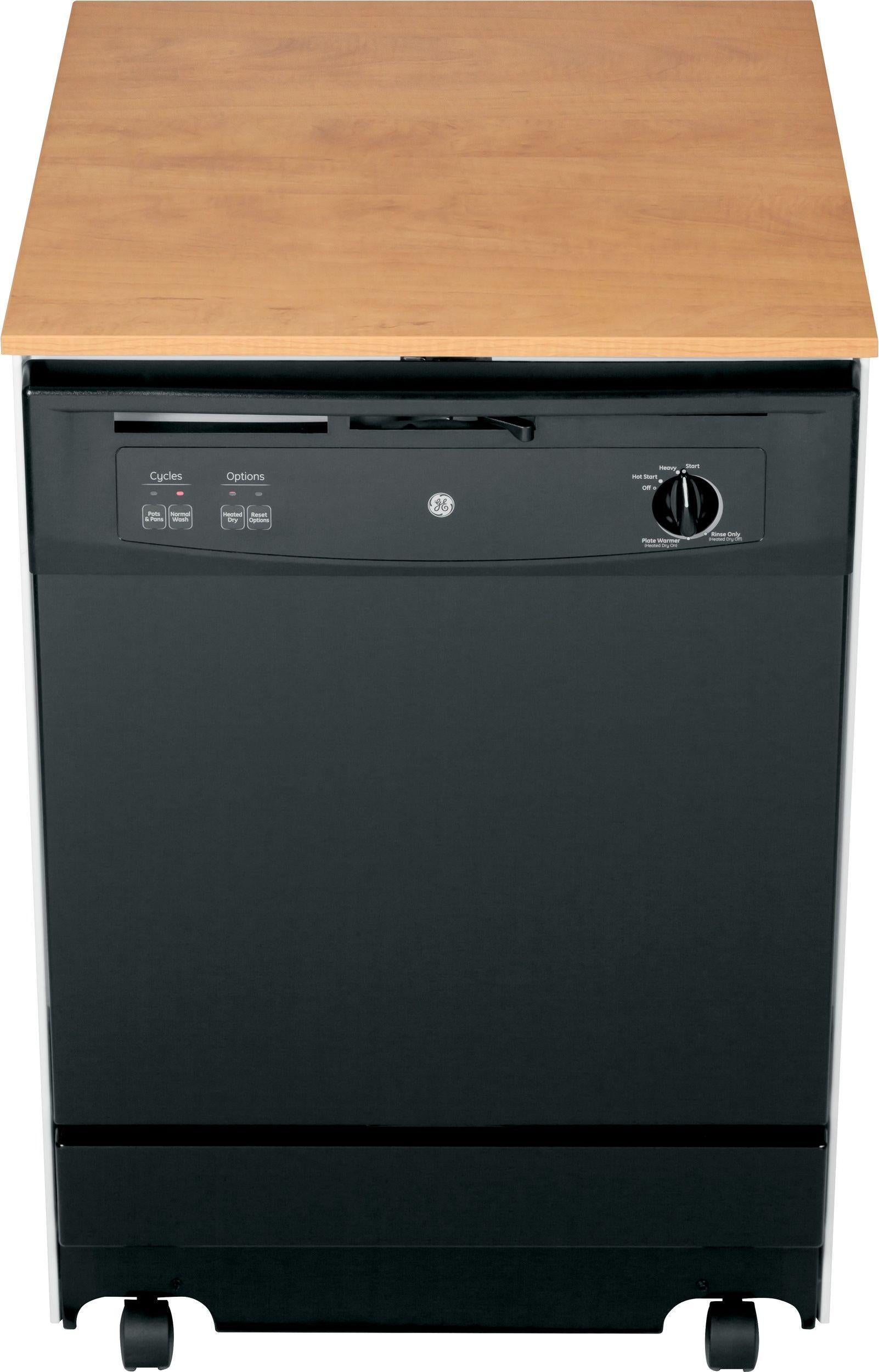 GE 24" Convertible Portable Dishwasher-Black