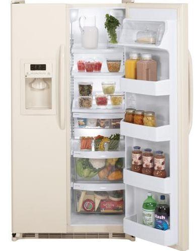 25.3 Cu. Ft. Side-By-Side Refrigerator with Dispenser / Bisque image