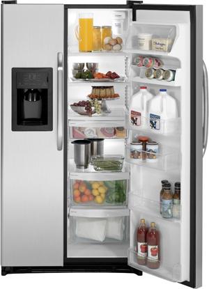 25.3 cu. ft. Side by Side Refrigerator with Adjustable Spill Proof Glass Shelves, Humidity-Controlled Crispers, External Ice/Water Dispenser and In-the-Door Can Rack: CleanSteel image