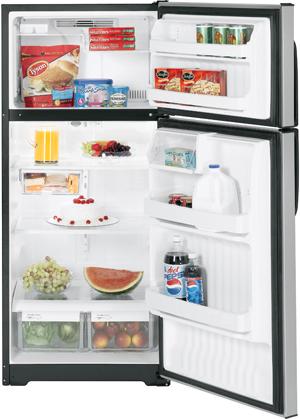 GE 16.6 CleanSteel&trade; Top-Freezer Refrigerator image