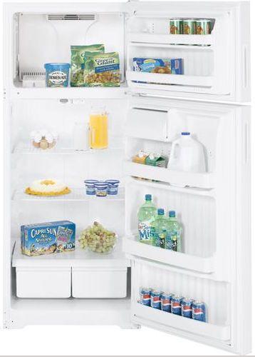 18.1 cu. ft. Top-Freezer Refrigerator with Adjustable Glass Shelves, Upfront Temperature Controls, Gallon Door Bins, Can Storage Shelf and Automatic Ice Maker: White