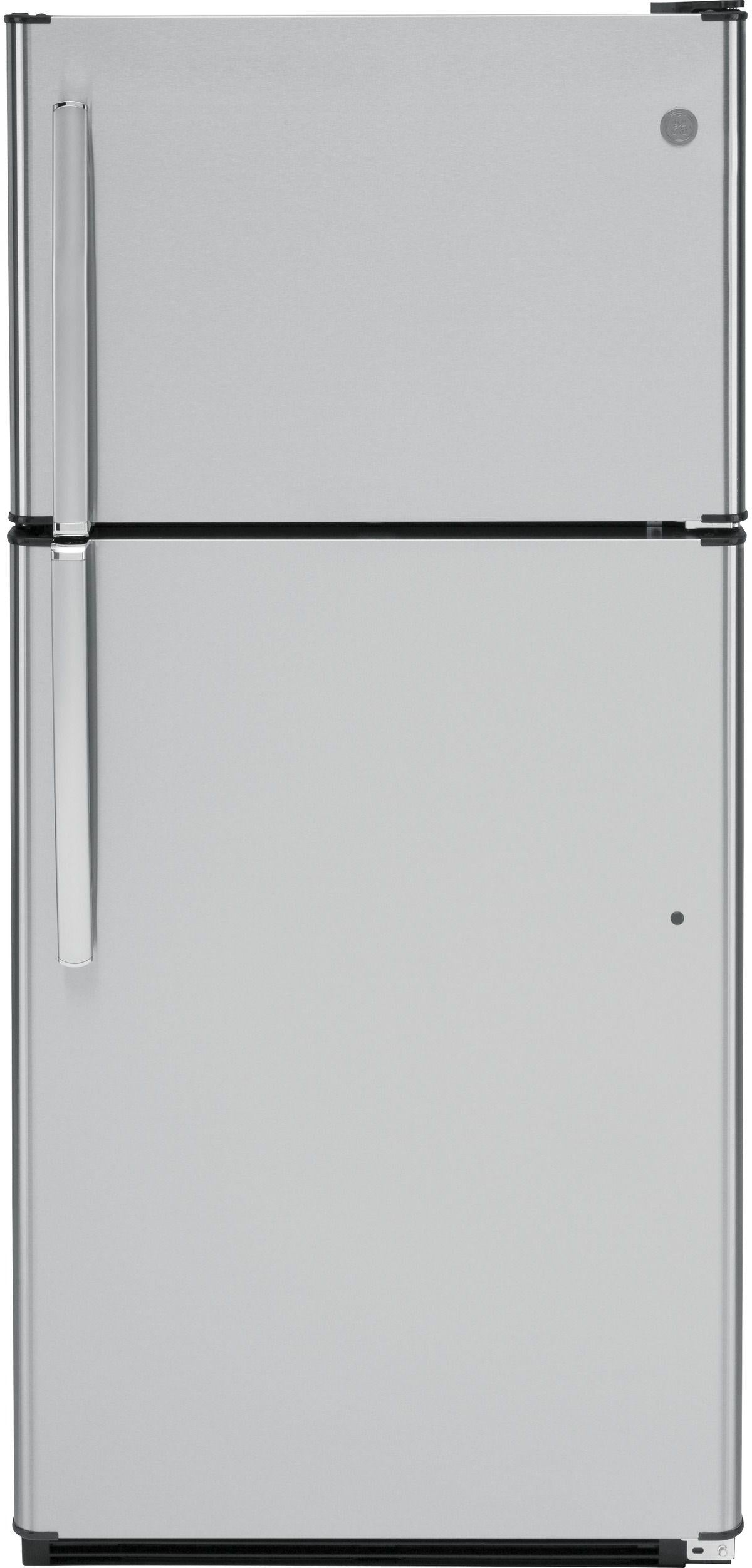 GE 18.2 Cu. Ft. TopFreezer Refrigerator-Stainless Steel image