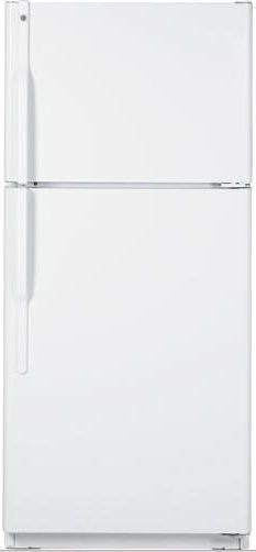 18.0 cu. ft. Top-Freezer Refrigerator with 4 Glass Shelves, Gallon Door Storage, Dual Interior Lighting System, Upfront Temperature Controls and Automatic Icemaker: White image