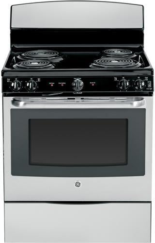 GE 30" Free Standing Electric Range-Stainless Steel and Black image