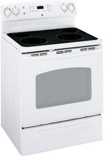 30" Freestanding Electric Range with 4 Ribbon Radiant Elements, 9"/12" Dual Element, 5.3 cu. ft. Self-Clean Oven, TrueTemp Oven System, QuickSet IV Oven Controls, Hidden Bake Element and Storage Drawer: White