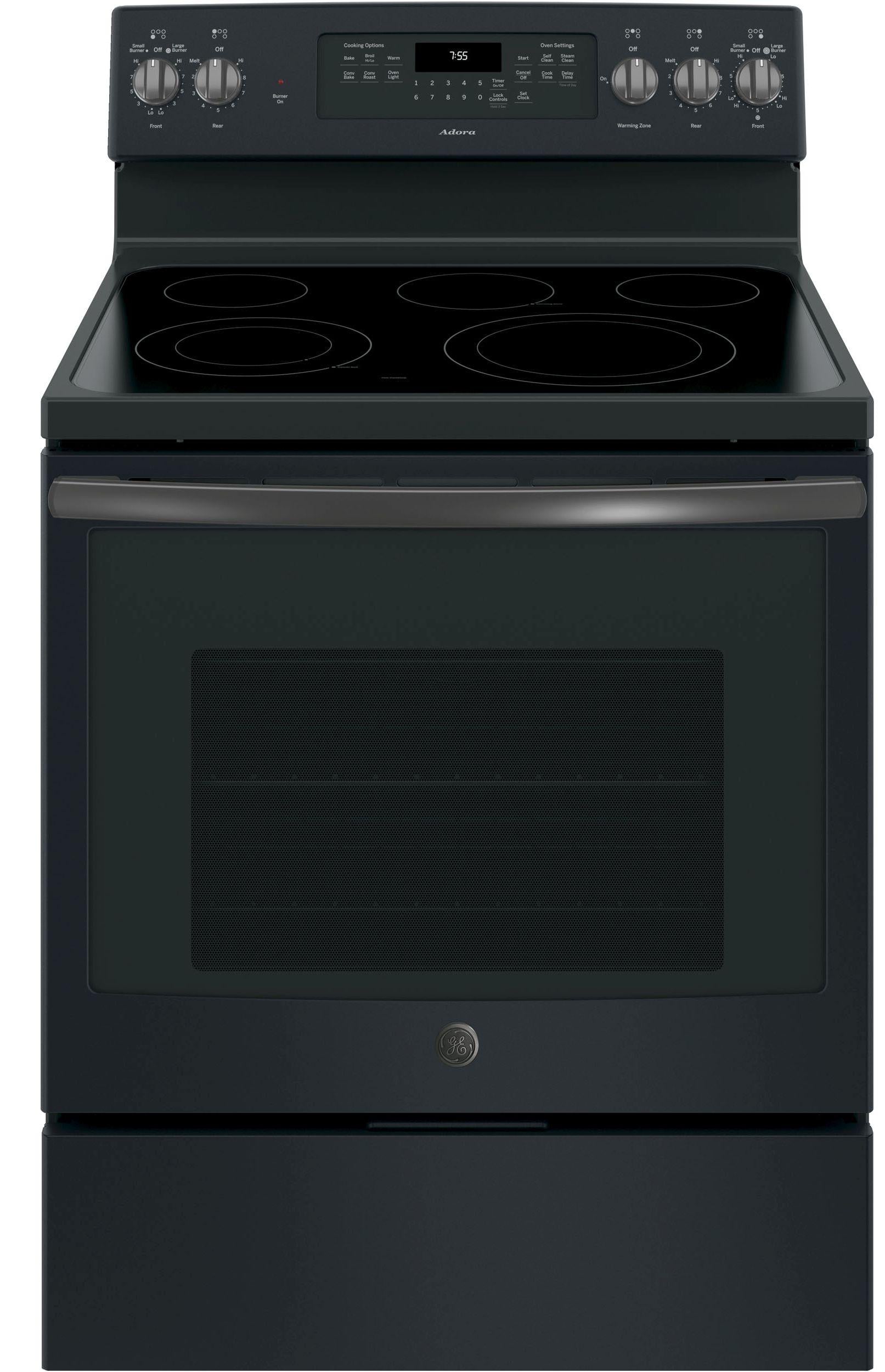 GE Adora Series 30" Free Standing Electric Convection Range-Black Slate image