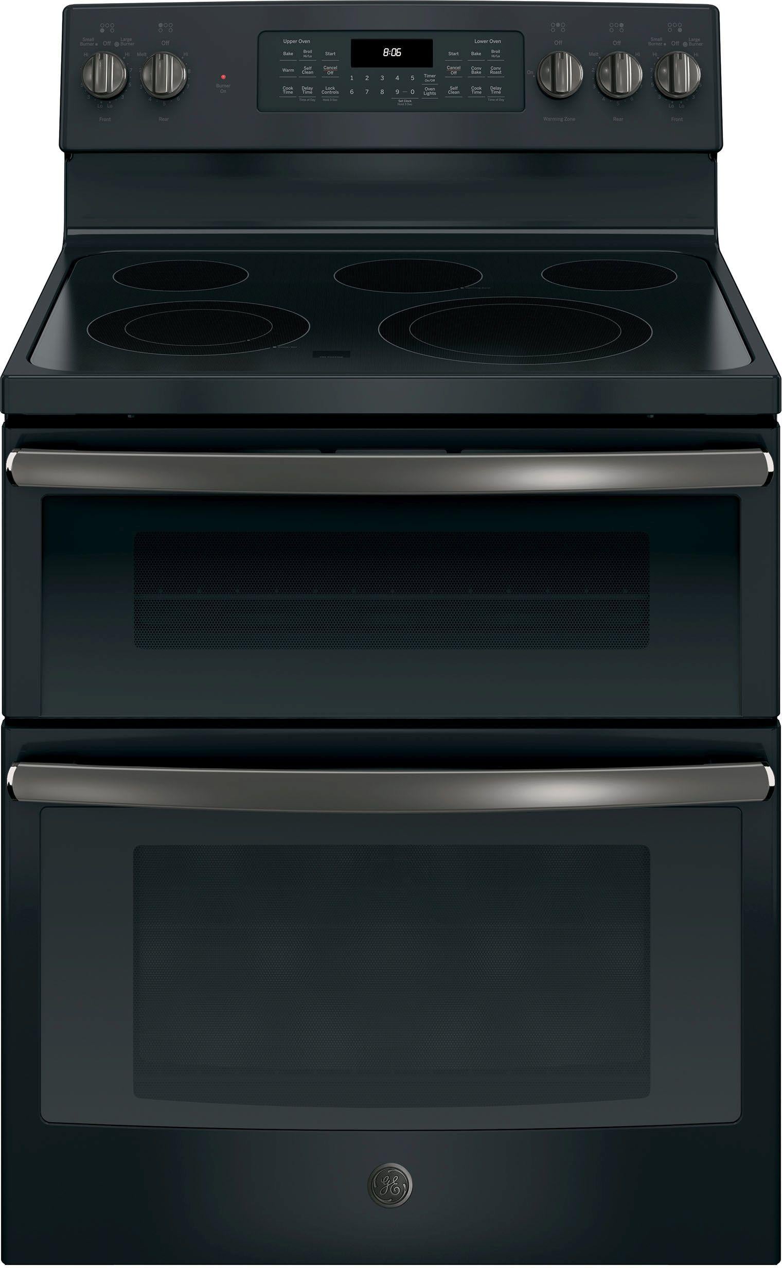 GE 30" Free Standing Double Oven Electric Range-Black Slate-JB860FJDS image